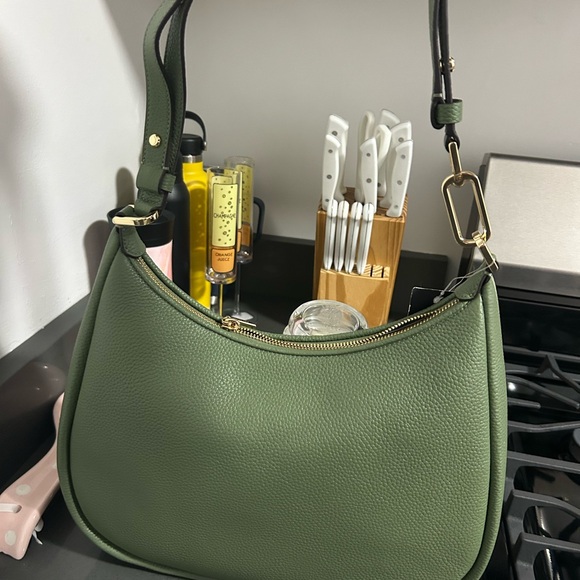 Kate Spade Olive Woven Leather Shoulder Bag - Picture 3 of 8